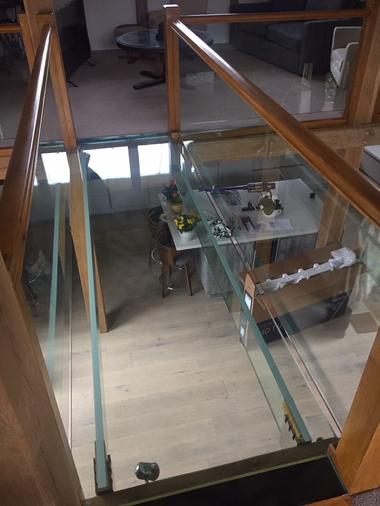 Crittall-style kitchen partition with a door
